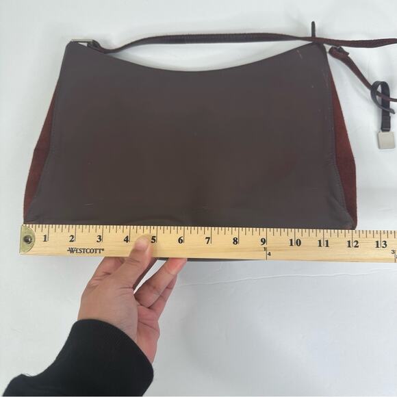Missoni Vintage Brown Leather & Suede Shoulder Bag Purse - Picture 13 of 15